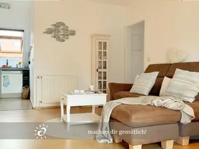 Ein Sitzbereich in der Unterkunft Boje 9 Dein Ankerplatz an der Nordsee
