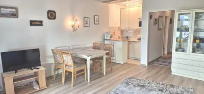 Küche/Küchenzeile in der Unterkunft Terrassenhaus, FeWo 74
