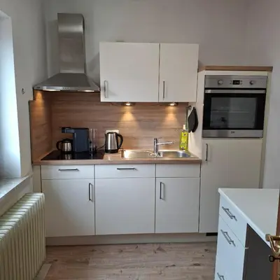 Küche/Küchenzeile in der Unterkunft Ferienwohnung Büsum Zentrum - Einkaufsmeile und Meer