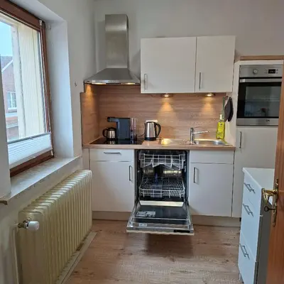 Küche/Küchenzeile in der Unterkunft Ferienwohnung Büsum Zentrum - Einkaufsmeile und Meer