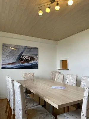 Ein Sitzbereich in der Unterkunft Strandhaus Deichvoigt