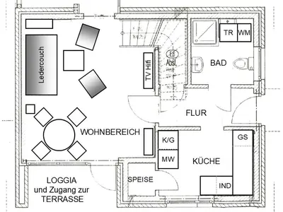 Grundriss der Unterkunft Ferienhaus Uferweg