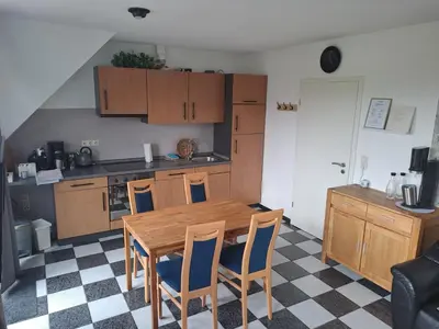 Küche/Küchenzeile in der Unterkunft Im Heidedorf Haus to Baben