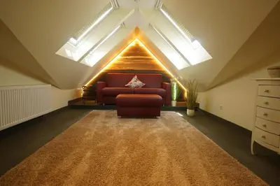 Ein Sitzbereich in der Unterkunft Aparthotel Am Meer