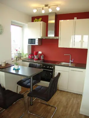 Küche/Küchenzeile in der Unterkunft Strandresidenz Rosengarten - Wohnung Nr. 301