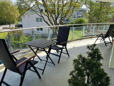 Ein Balkon oder eine Terrasse in der Unterkunft Strandhaus Nordseebrandung Fewo A1.5