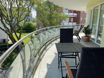 Ein Balkon oder eine Terrasse in der Unterkunft Strandhaus Nordseebrandung Fewo A1.5
