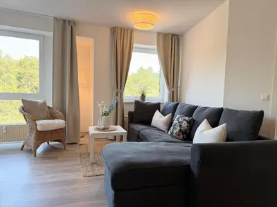 Ein Sitzbereich in der Unterkunft Strandhaus Nordseebrandung Fewo A3.3