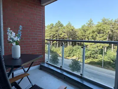 Ein Balkon oder eine Terrasse in der Unterkunft Strandhaus Nordseebrandung Fewo A3.3