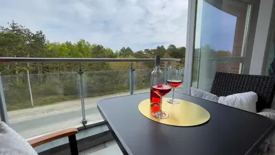 Ein Balkon oder eine Terrasse in der Unterkunft Strandhaus Nordseebrandung Fewo A5.1