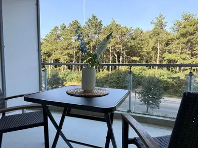 Ein Balkon oder eine Terrasse in der Unterkunft Strandhaus Nordseebrandung Fewo B2.1