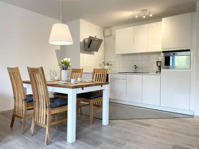 Küche/Küchenzeile in der Unterkunft Strandhaus Nordseebrandung Fewo A3.2