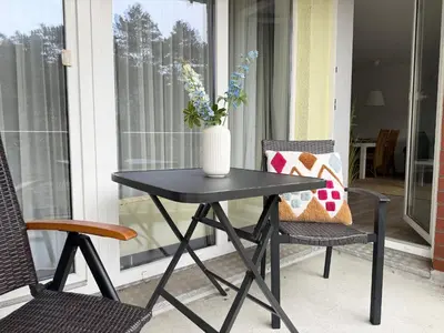 Ein Balkon oder eine Terrasse in der Unterkunft Strandhaus Nordseebrandung Fewo B1.2