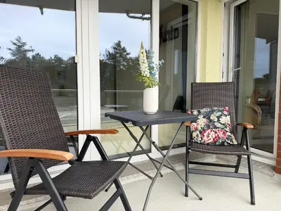 Ein Sitzbereich in der Unterkunft Strandhaus Nordseebrandung Fewo B3.2