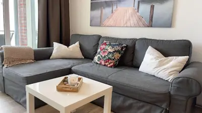 Ein Sitzbereich in der Unterkunft Strandhaus Nordseebrandung Fewo D1.4