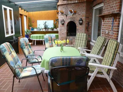 Ein Sitzbereich in der Unterkunft Ferienwohnung Plett