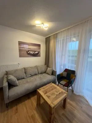 Ein Sitzbereich in der Unterkunft Residenz Windjammer