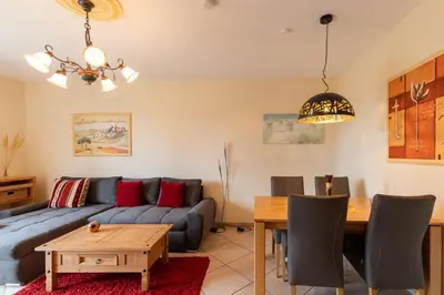 Ein Sitzbereich in der Unterkunft Landhaus Hubertus, Whg 8
