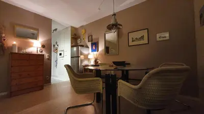 Ein Sitzbereich in der Unterkunft Ferienwohnung Witthöhn 8