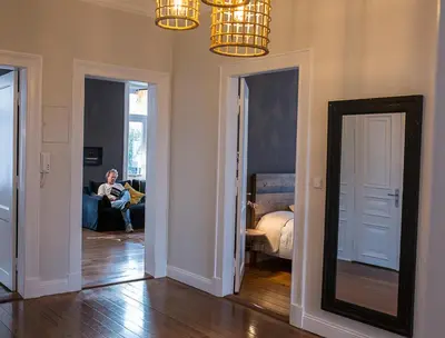 Ein Bett oder Betten in einem Zimmer der Unterkunft Seaside Apartments Austernbank