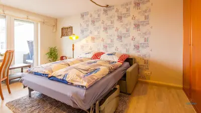 Ein Bett oder Betten in einem Zimmer der Unterkunft Urlaub mit Seesicht Haus Nautic Whg. 201