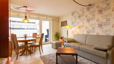 Ein Sitzbereich in der Unterkunft Urlaub mit Seesicht Haus Nautic Whg. 201