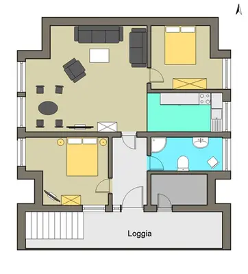 Grundriss der Unterkunft Ferienhaus Regenbogen