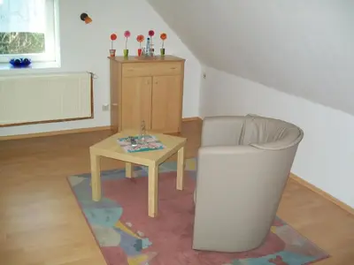 Ein Sitzbereich in der Unterkunft Haus Darmstadt