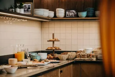 Küche/Küchenzeile in der Unterkunft Boutique-Hotel Zur alten Post