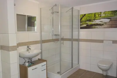 Ein Badezimmer in der Unterkunft Ferienwohnung Waterkant