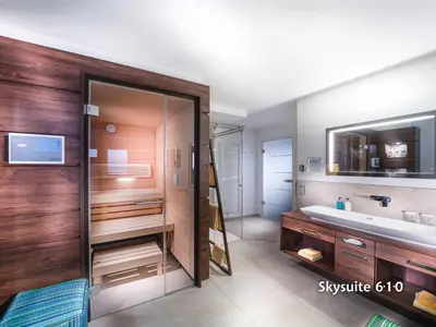 Ein Badezimmer in der Unterkunft Strandhotel Duhnen
