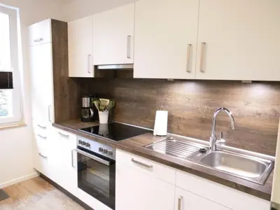 Küche/Küchenzeile in der Unterkunft Appartementhaus Kogge Wohnung 10