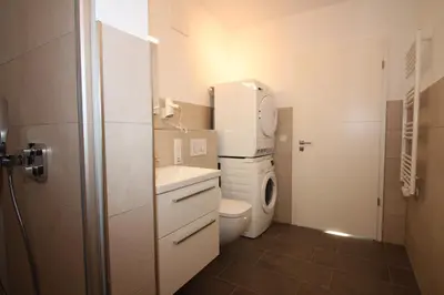 Ein Badezimmer in der Unterkunft Wohnen am Yachthafen W25