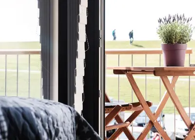 Ein Balkon oder eine Terrasse in der Unterkunft Perlekieker 2