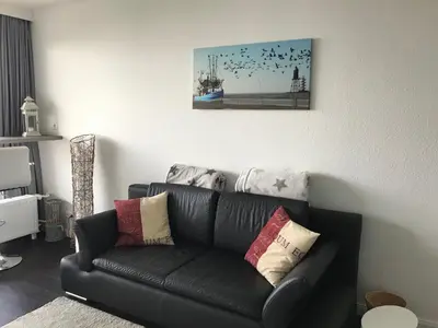 Ein Sitzbereich in der Unterkunft Ferienwohnung Schöne Aussicht
