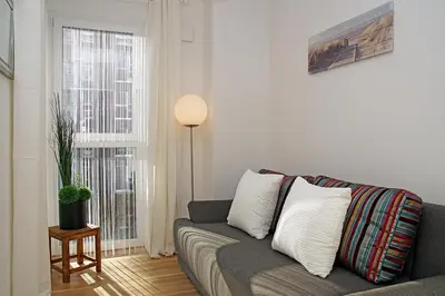 Ein Sitzbereich in der Unterkunft Haus Yachthafen 4