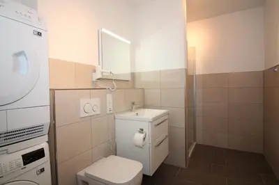 Ein Badezimmer in der Unterkunft Wohnen am Yachthafen W46