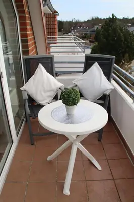Ein Balkon oder eine Terrasse in der Unterkunft Heidhöhn 8