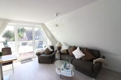 Ein Sitzbereich in der Unterkunft Heidhöhn 8