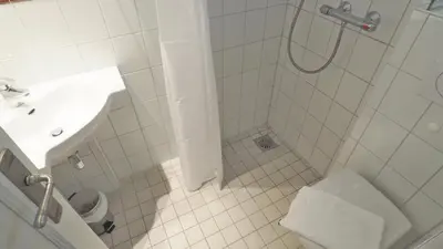 Ein Badezimmer in der Unterkunft Westerstrasse Kajüten