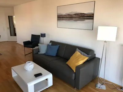 Ein Sitzbereich in der Unterkunft Strand Palais 20