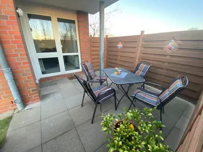 Ein Balkon oder eine Terrasse in der Unterkunft Medemufer