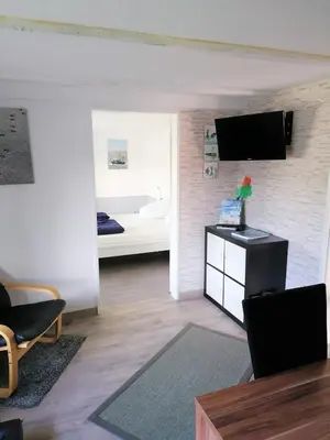 TV/Unterhaltungsangebot in der Unterkunft Ferienhaus Mia, Urlaub mit Hund, eingezäunter Garten, Friedrichskoog-Spitze