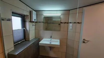 Ein Badezimmer in der Unterkunft FeWo Am Ententeich Bergstraße 15