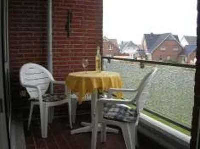 Ein Balkon oder eine Terrasse in der Unterkunft Vogelsand 321