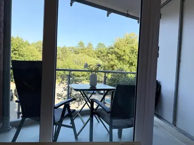 Ein Balkon oder eine Terrasse in der Unterkunft Ferienwohnung Nordseebrandung A1.4
