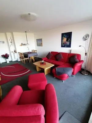 Ein Sitzbereich in der Unterkunft Residenz 08