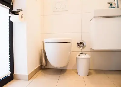 Ein Badezimmer in der Unterkunft Beachhus