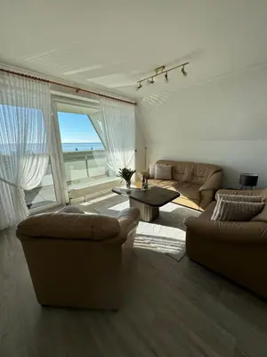 Ein Sitzbereich in der Unterkunft Seewärts Wohnen Whg 3 7 Büsumer Tide