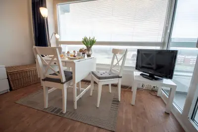 TV/Unterhaltungsangebot in der Unterkunft Strandnahe Ferienwohnung FB08.05 mit Meerblick